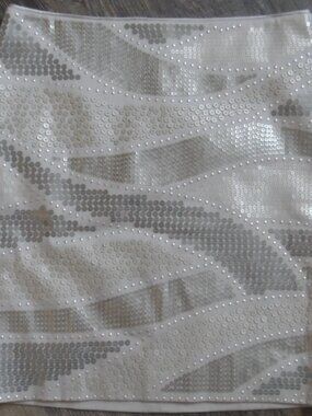 WHBM Silver Sequin & Studded Mini Skirt Sz 4